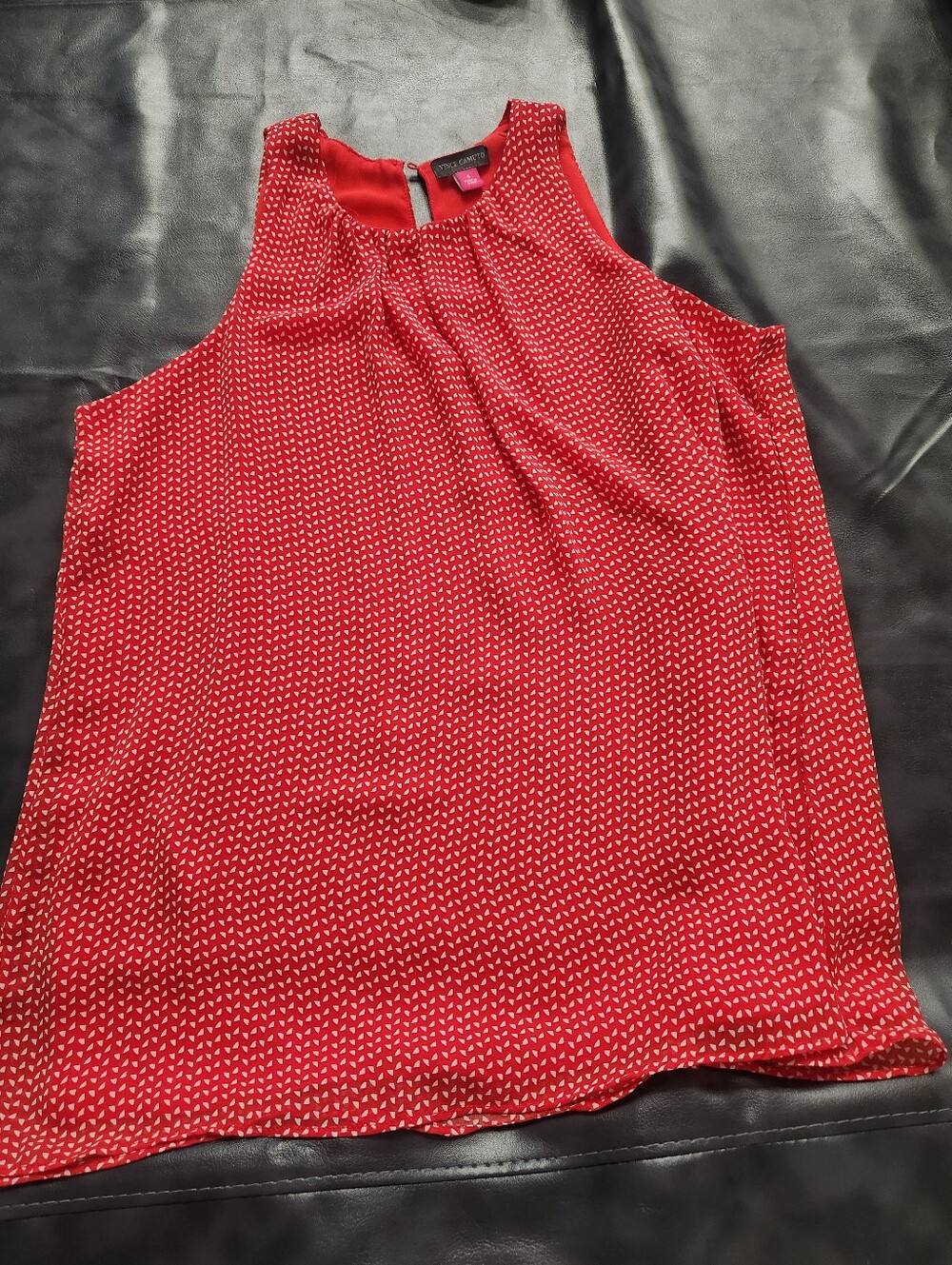 Red Printed Sleeveless Tank Top